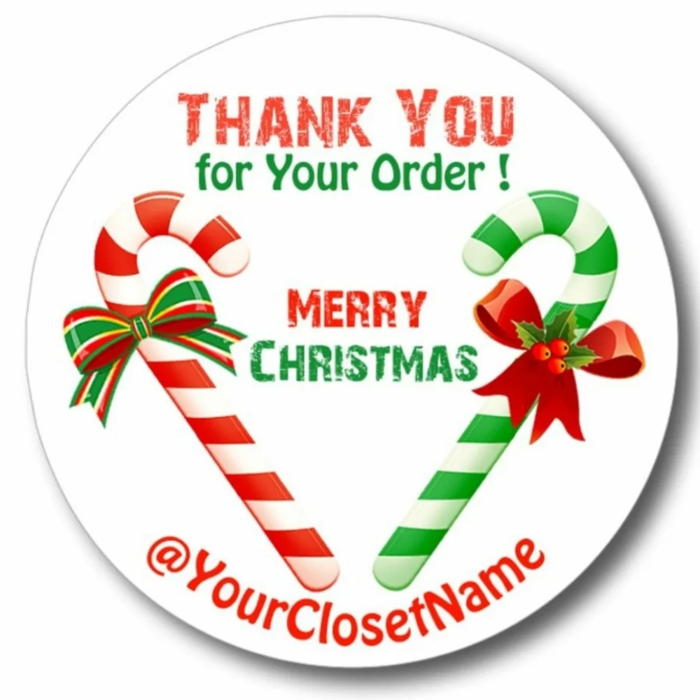 ♥️ 5x25 / 60 Thank Christmas Thank you Stickers 2